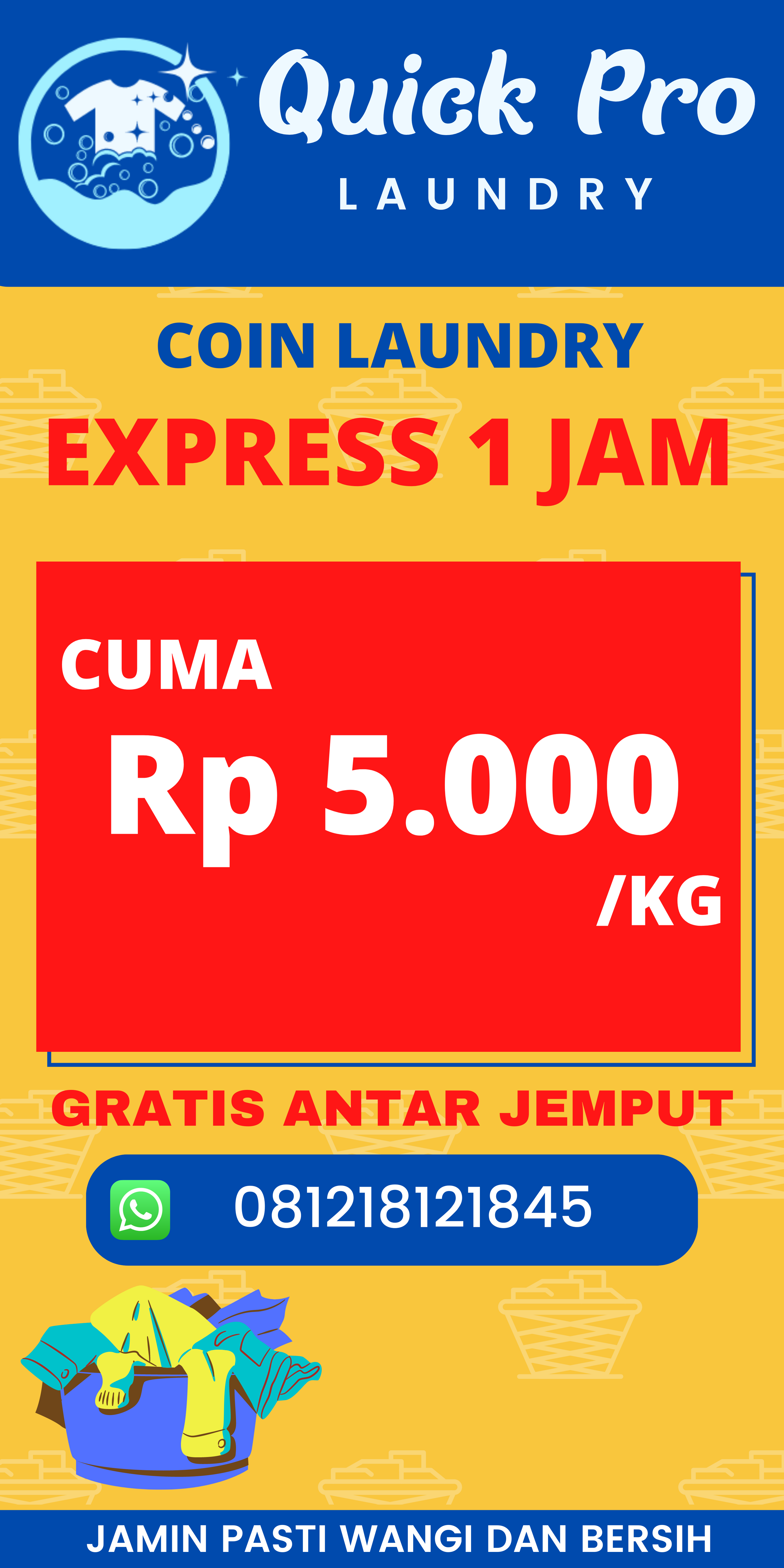 Promo bulan Juli cuci hanya Rp 5.000/KG